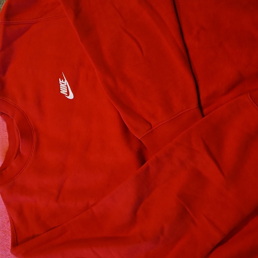 Nike red sweatshirt oversized small.  Red